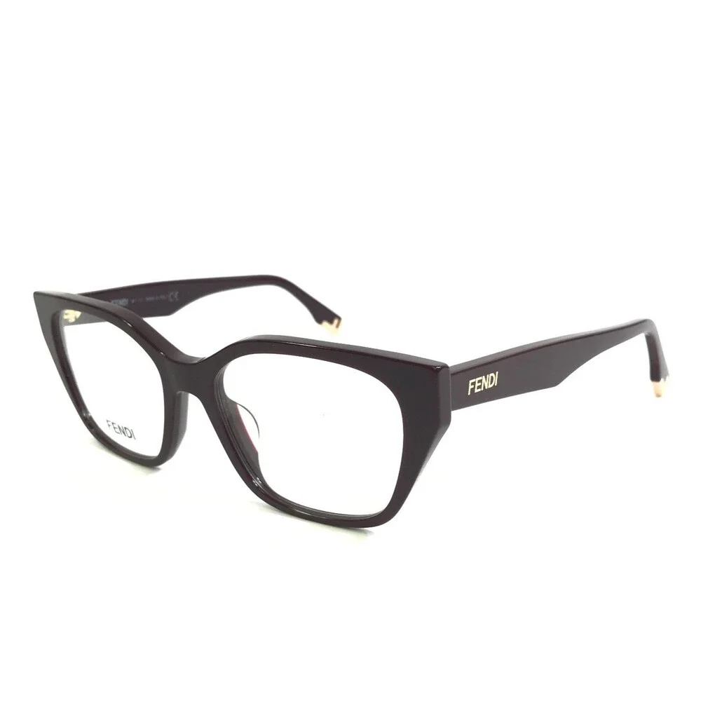 Fendi Eyeglasses Frames FE50001I 081 Polished Purple Cat Eye Full Rim 52-17-145